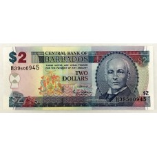 BARBADOS 2007 . TWO 2 DOLLARS BANKNOTE